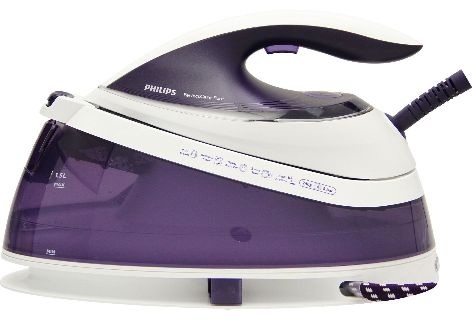 Generator de aburi Philips GC7635/30, 2400 W, 1500 ml, Albastru-albastru deschis photo Generator de aburi Philips GC7635/30, 2400 W, 1500 ml, Albastru-albastru deschis photo
